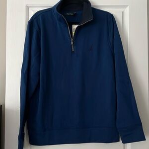 NWT Men’s Nautica blue half zip up jacket sweatshirt pullover size Medium K7327T